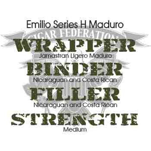 Emilio Series H Maduro Jamastran Ligero Maduro Wrapper