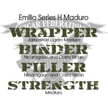 Emilio Series H Maduro Jamastran Ligero Maduro Wrapper