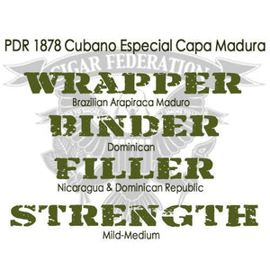 PDR 1878 Cubano Especial Capa Madura - Cigar Federation