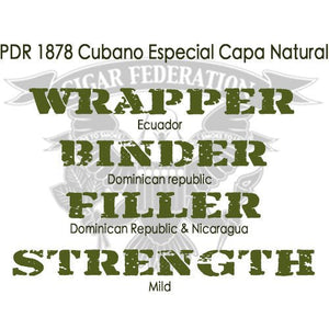 PDR 1878 Cubano Especial Capa Natural - Cigar Federation